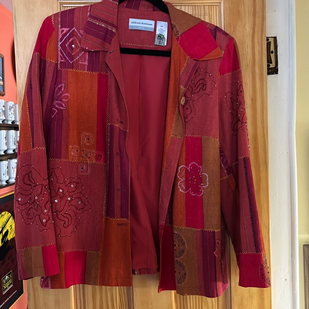 Alfred Dunner vintage 12P Orange/ Red jacket